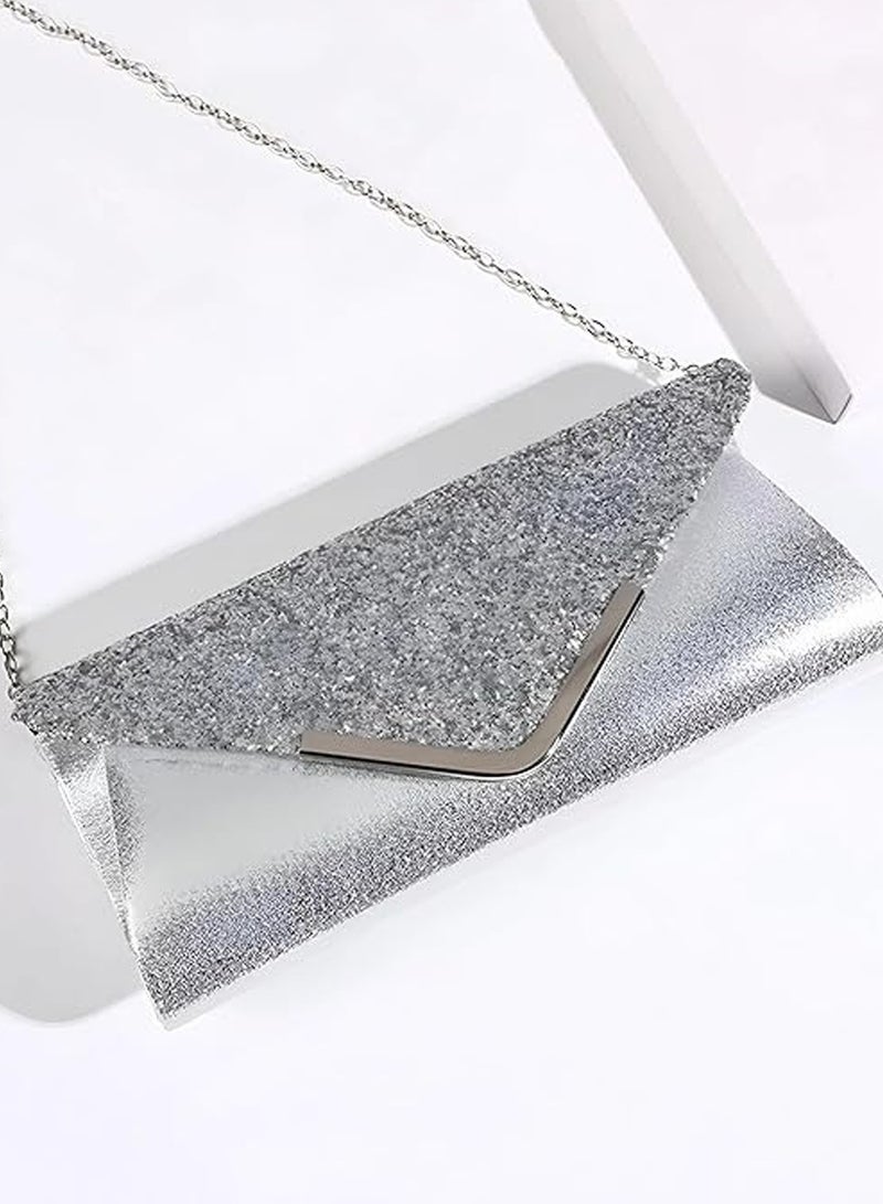 DUNISO 6Pcs Clutch Bag Rhinestone Jewelry Set with Necklace Earrings Bracelets Ring Rhinestone Purse Bag Glitter Evening Bag Wedding Bridal Bridesmaid Costume Jewelry Set for Women and Girls Dress Accessorie - Image 4