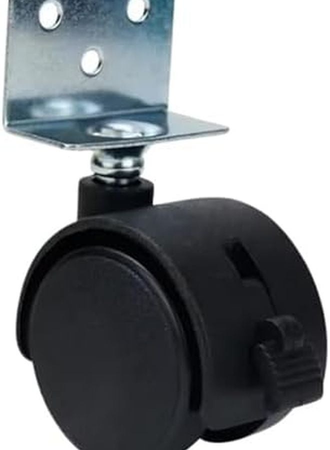 4Pcs 1 5 Inch Silent Flat Casters With Brake Plastic Furniture Office Cabinet Wheels - Image 5