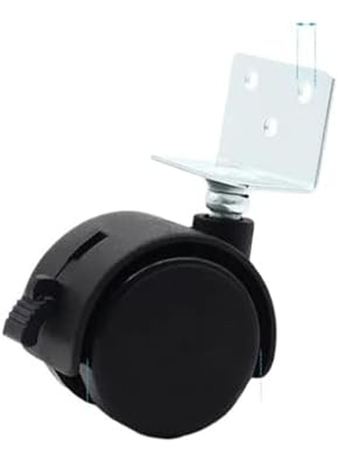 4Pcs 1 5 Inch Silent Flat Casters With Brake Plastic Furniture Office Cabinet Wheels - Image 1