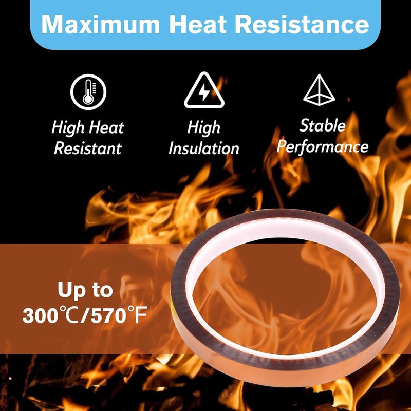 A-SUB Heat Resistant Tape 2 Rolls 10mmX33m (108FT) for Sublimation Heat Press, No Residue Heat Transfer High Temperature Tape - Image 5