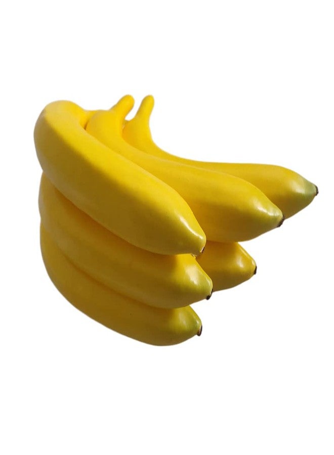 Jilukibo Plastic Individual Fake Fruit Bananas, Artificial Lifelike Simulation Yellow Bananas for Photography Props Paintings Model, Storefront Party, Kitchen Decor (6 Pack) - Image 1