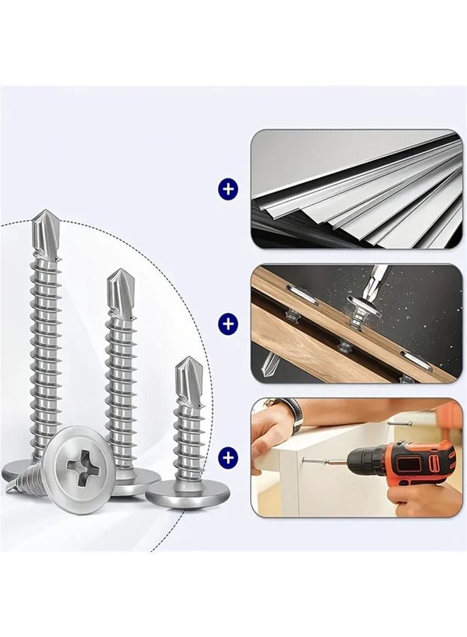 49pcs Heavy Duty Stainless Steel Self Tapping Screws Assortment Kit 38mm - Image 1