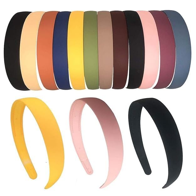 HOMEMATES 12 Pcs Matte Plastic Headbands – Fancy Hair Bands with Teeth Comb Design, Non-Slip and Comfortable Hair Accessories for Women and Girls - Image 1