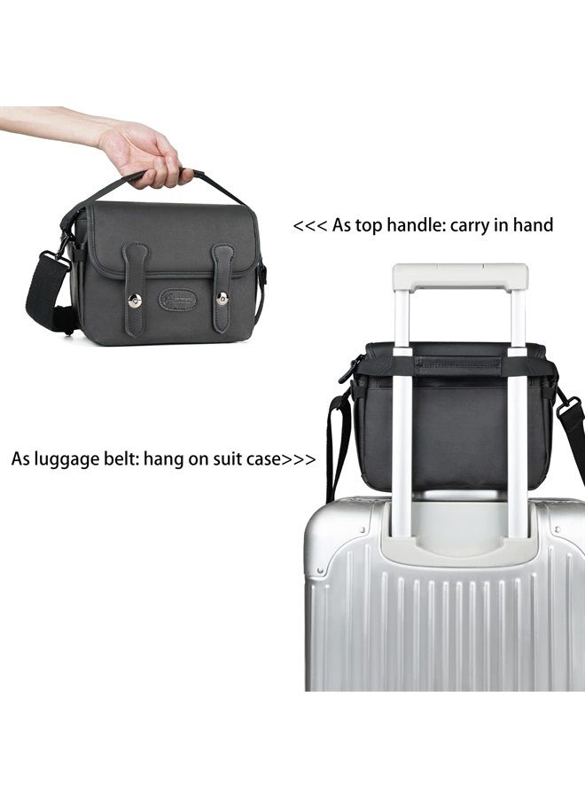 Besnfoto Small Camera Bag for Photographer DSLR Camera Shoulder Bag Purse Waterproof Compact Mirrorless Camera Case with Tripod Holder, Black  - Image 5