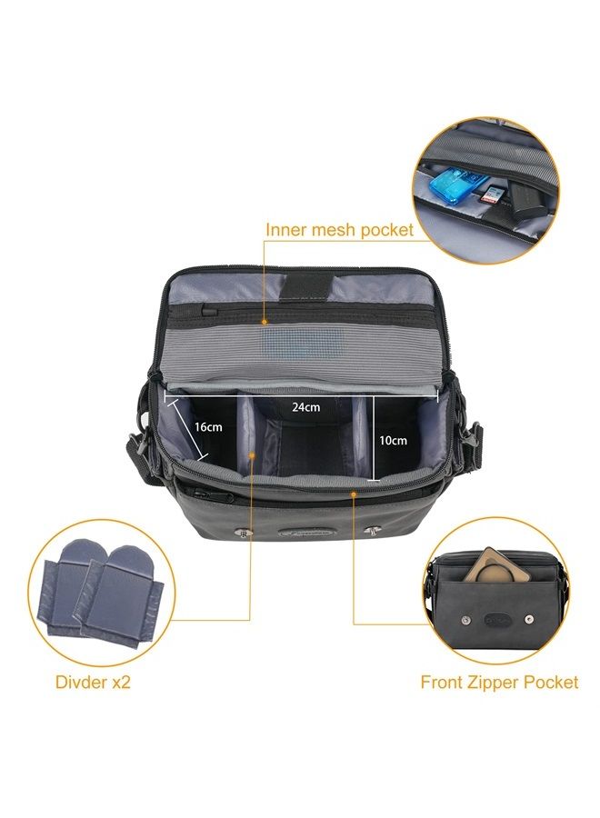 Besnfoto Small Camera Bag for Photographer DSLR Camera Shoulder Bag Purse Waterproof Compact Mirrorless Camera Case with Tripod Holder, Black  - Image 4