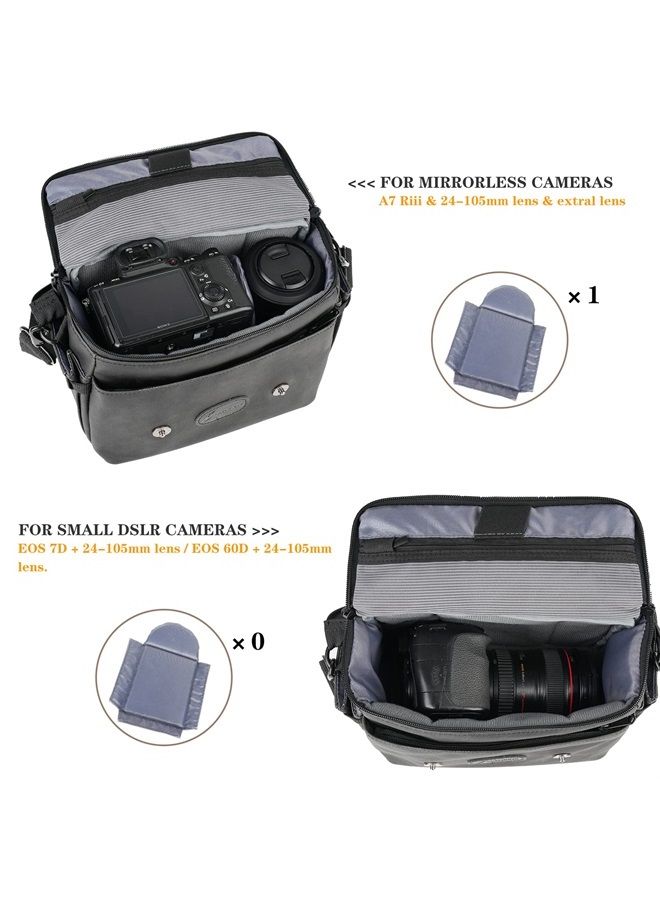 Besnfoto Small Camera Bag for Photographer DSLR Camera Shoulder Bag Purse Waterproof Compact Mirrorless Camera Case with Tripod Holder, Black  - Image 2