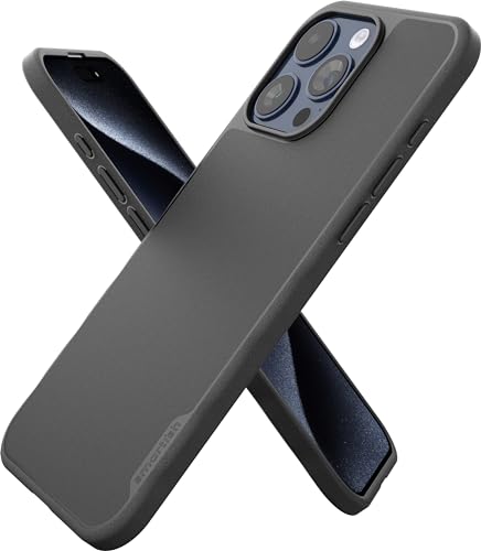 Smartish® iPhone 15 Pro Max Magnetic Case - Gripmunk Compatible with MagSafe [Lightweight + Protective] Slim/Thin Grip Cover with Microfiber Lining for Apple iPhone 15 Pro Max - Black Tie Affair - Image 1