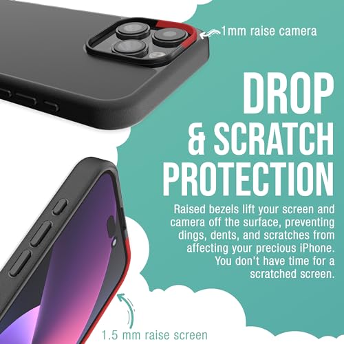 Smartish® iPhone 15 Pro Max Magnetic Case - Gripmunk Compatible with MagSafe [Lightweight + Protective] Slim/Thin Grip Cover with Microfiber Lining for Apple iPhone 15 Pro Max - Black Tie Affair - Image 4