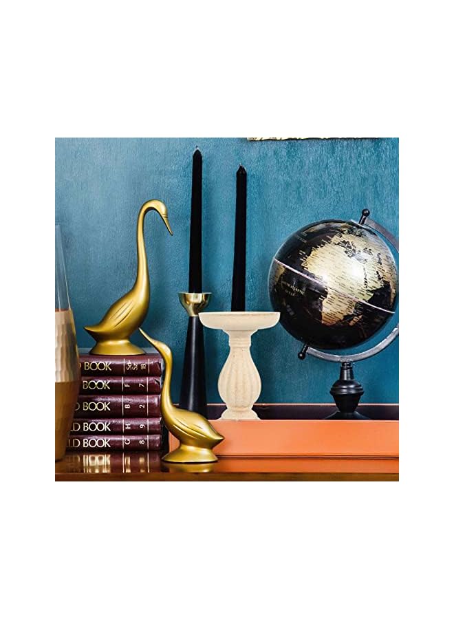 The Bros 2Pcs Unfinished Wooden Candle Holders Candlestick Holder Farmhouse Tealight Pillar Candle Holder for Candle Stand Table Centerpiece - Image 4