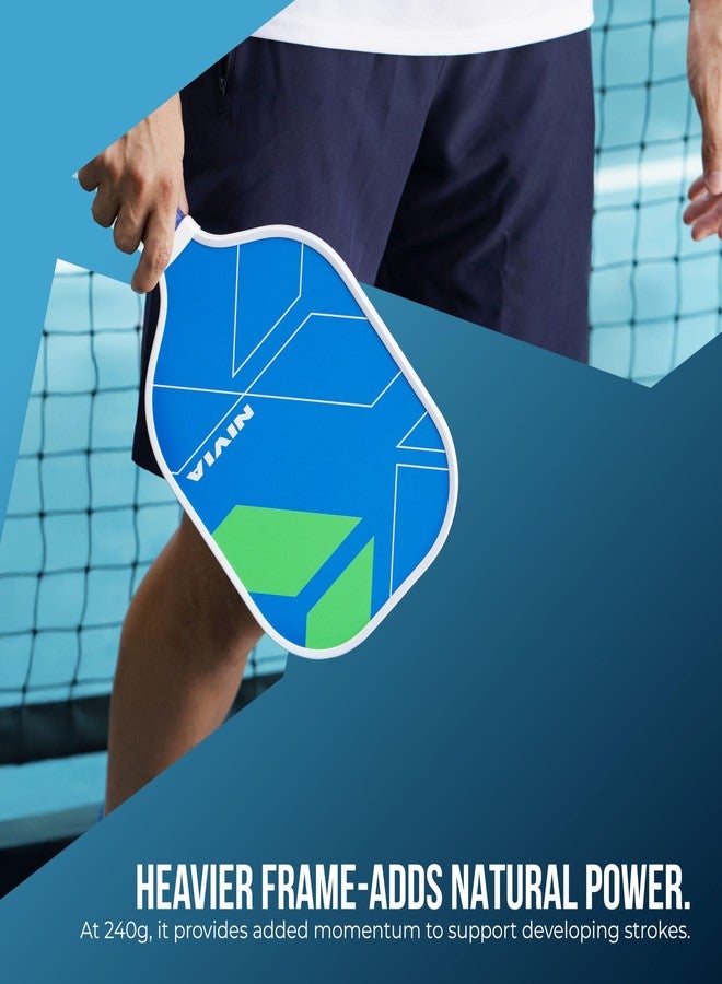 Nivia K-500 Pickleball Paddle, Fibreglass Surface, 16 mm Thickness, Paddle Cover Bag, Cushion Comfort Handle Grip, Durable Pickleball Paddle, Outdoor Game Kit for Kids & Adults (Blue) - Image 4