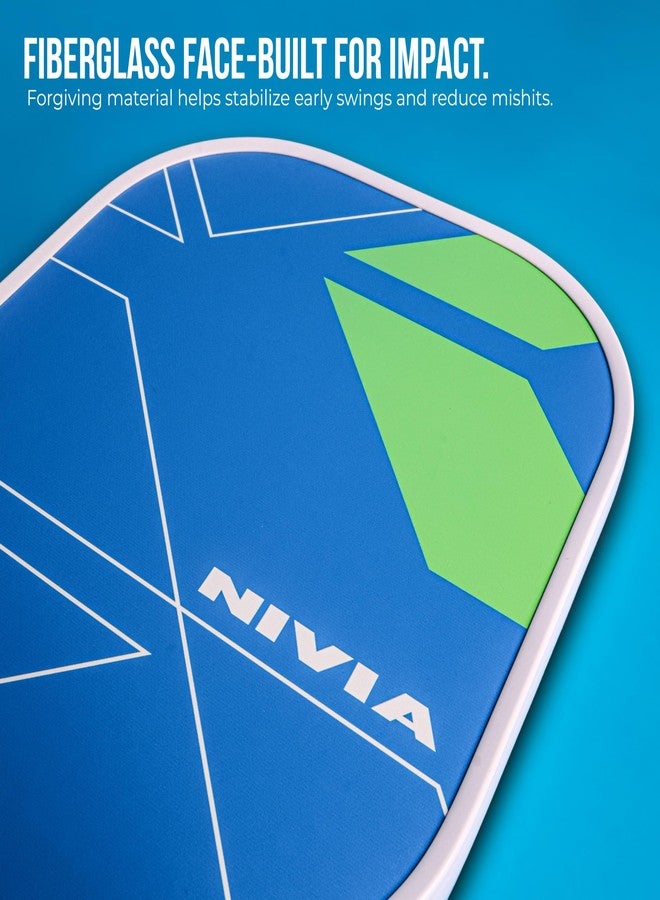 Nivia K-500 Pickleball Paddle, Fibreglass Surface, 16 mm Thickness, Paddle Cover Bag, Cushion Comfort Handle Grip, Durable Pickleball Paddle, Outdoor Game Kit for Kids & Adults (Blue) - Image 2