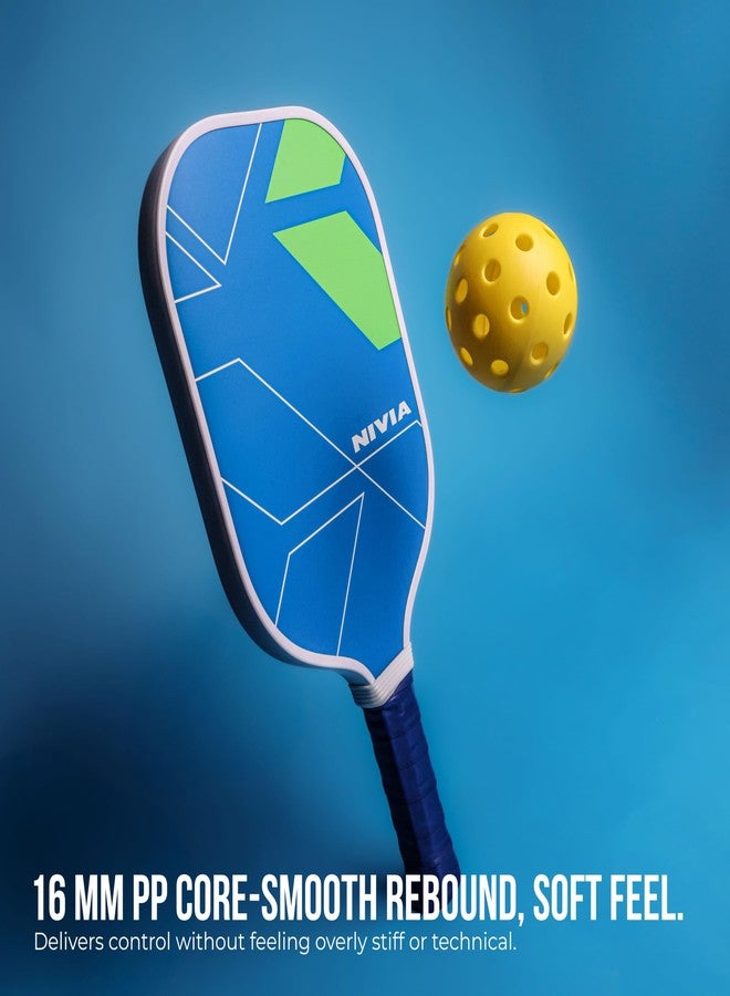 Nivia K-500 Pickleball Paddle, Fibreglass Surface, 16 mm Thickness, Paddle Cover Bag, Cushion Comfort Handle Grip, Durable Pickleball Paddle, Outdoor Game Kit for Kids & Adults (Blue) - Image 3