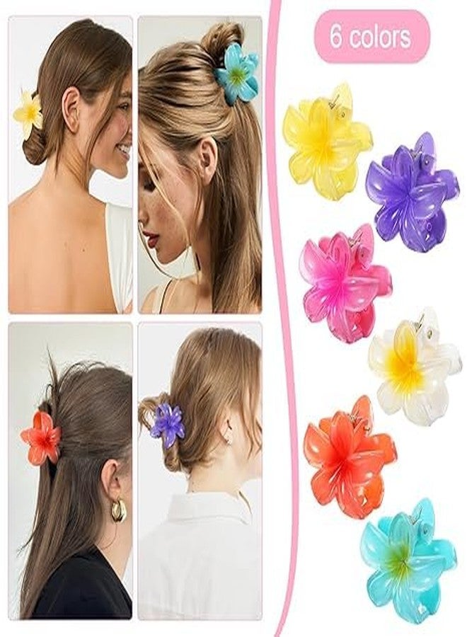 BIG BOX 3 pcs Flower Hair Clips,Hair Claw Clips,for Women Girls Thin Thick Curly Hair,Strong Non-slip,Beach Vacation Wedding Party Bridal Hair Accessories Seaside Holiday Hawaiian Beach (ORANGE 1+ 2 MINI PLUMERIA) - Image 4