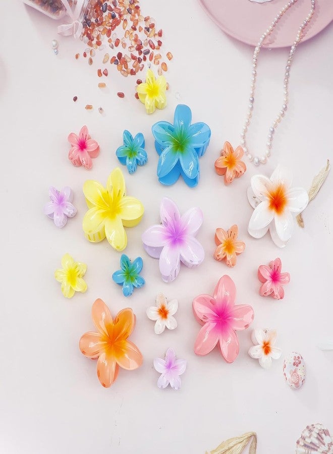 BIG BOX 3 pcs Flower Hair Clips,Hair Claw Clips,for Women Girls Thin Thick Curly Hair,Strong Non-slip,Beach Vacation Wedding Party Bridal Hair Accessories Seaside Holiday Hawaiian Beach (ORANGE 1+ 2 MINI PLUMERIA) - Image 3