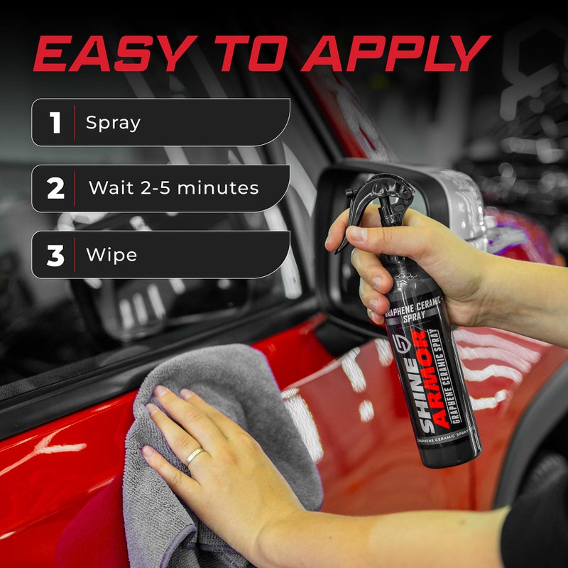 SHINE ARMOR Graphene Ceramic Coating for Cars | Next Gen Car Wax Spray | Protect Paint Work with Highly Concentrated Hydrophobic Ceramic Detail Top Coat for Motorbikes, Trucks and Boats - Image 3