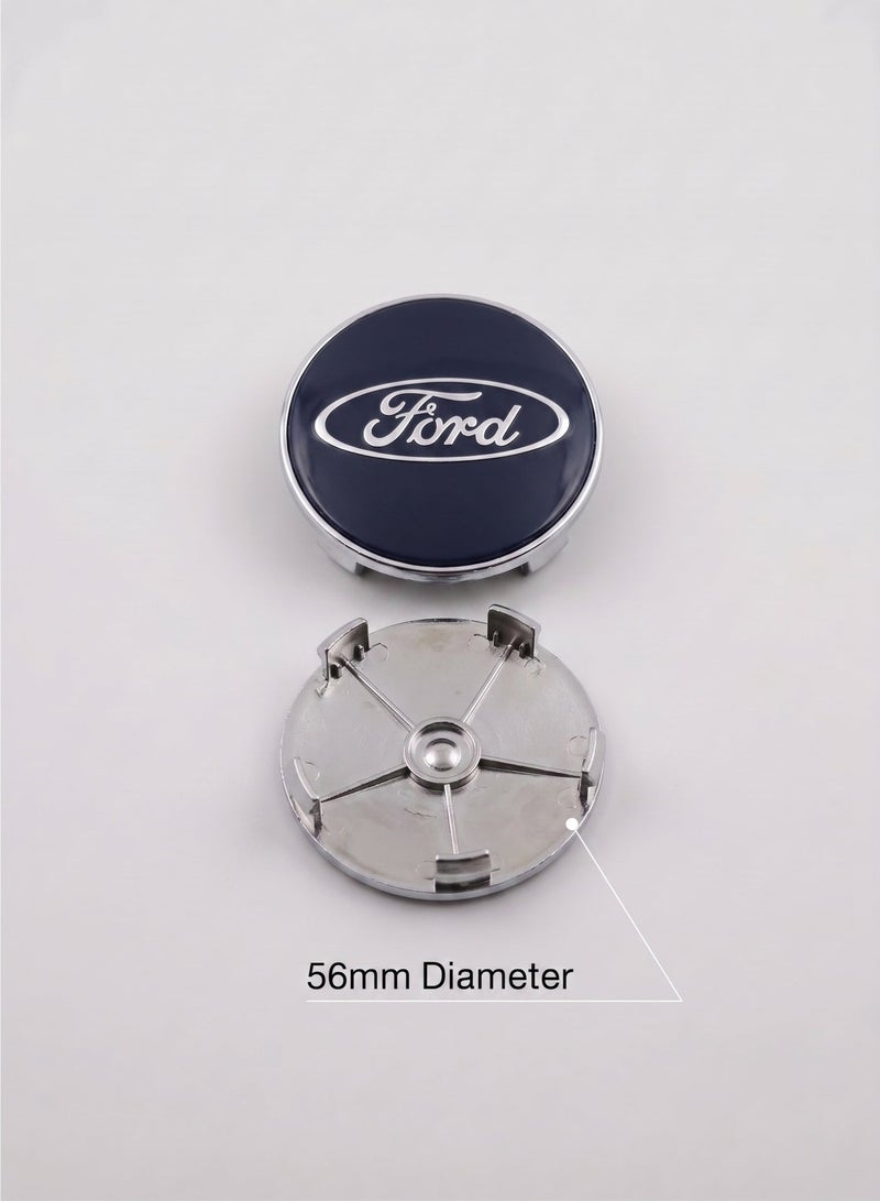 56mm Wheel Center Hub Caps for Ford, Set of 4 Blue OEM Style Alloy Rim Covers Easy Snap Fit Replacement, Durable Wheel Center Caps ,Compatible with Ford Vehicles - Image 2