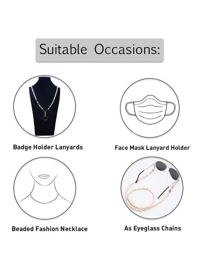 سي&إل أكسيسوريز أحزمة لبطاقات الهوية، حزام خشبي من الخرز الطبيعي لحامل النظارات، حزام لسلاسل النظارات للنساء (حجر الأمازونيت) - Image 2