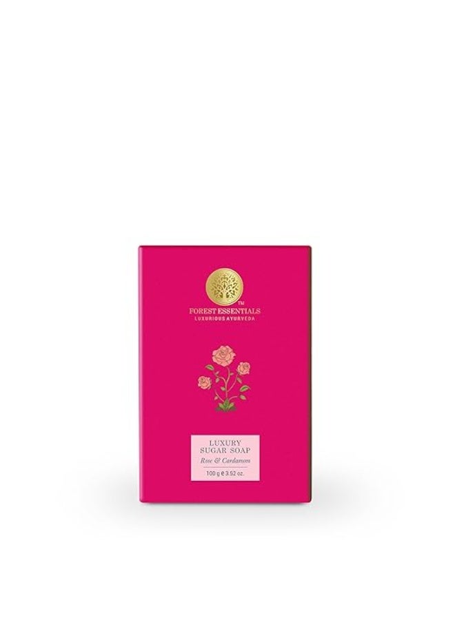 Forest Essentials Rose & Cardamom Soap | Ayurvedic Scented Handmade Bath Soap | Gently Cleanses & Softens Skin | With Natural Oils & Raw Cane Sugar - Image 1
