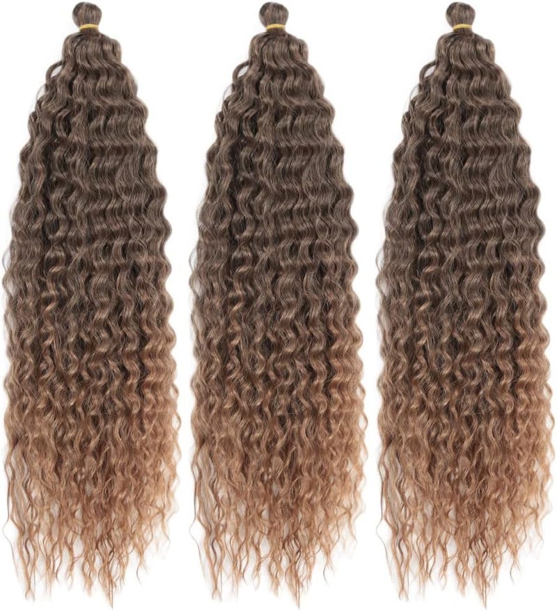 DSOAR 22 Inch 3 Packs Deep Twist Crochet Hair Ocean Wave Curly Bohemian Crochet Braids Deep Wave Hair Bundles Synthetic Hair Extensions for Women Girls - Image 4