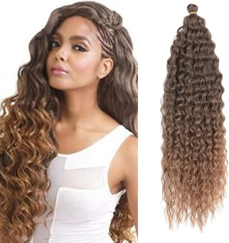 DSOAR 22 Inch 3 Packs Deep Twist Crochet Hair Ocean Wave Curly Bohemian Crochet Braids Deep Wave Hair Bundles Synthetic Hair Extensions for Women Girls - Image 1