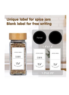 MahMir MahMir 24 Pcs Spice Jars with Labels 4oz Glass Spice Jars with Bamboo Lids 120 Labels Stickers, Shaker Lids, Collapsible Funnel, 2 Pens Seasoning Storage Bottles for Spice Rack, Cabinet Drawer  - Image 3