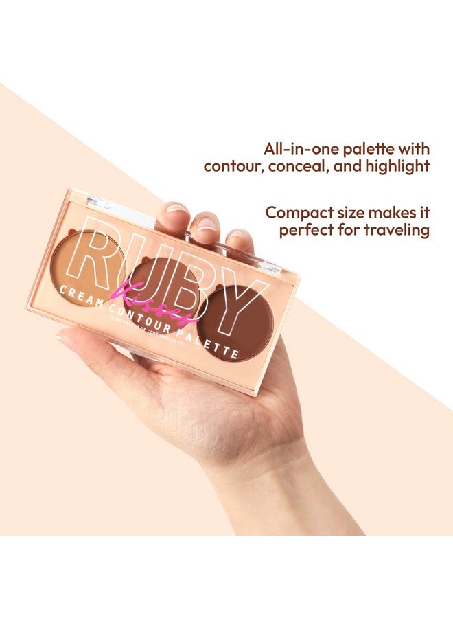 روبي كيسيز لوحة كونتور روبي كيسز 3 في 1، كونتور، إخفاء، إبراز، لوحة صغيرة متعددة الاستخدامات، تدوم طويلاً، سهلة الدمج، لوحة كونتور كريمية للبشرة الدهنية والجافة (من متوسطة إلى سمراء) - Image 4