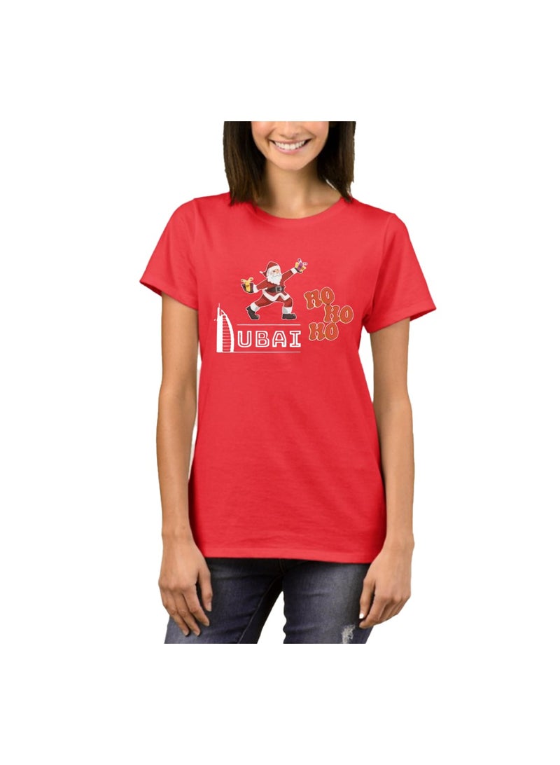 PRINTSHOP4ME Christmas Santa Tshirt For Women-Adults Celebrations Tshirt–Round Neck And Short Sleeve Cotton Tshirt,Everyday Wear - Image 1