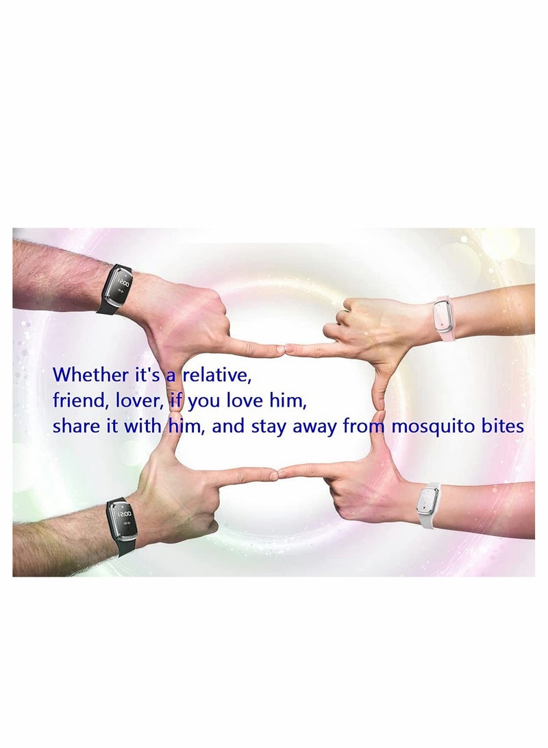 Smart Ultrasonic Mosquito Repellent Watch - USB Rechargeable, Waterproof & Portable Anti-Mosquito Bracelet for Indoor/Outdoor Use (1 Pack, Pink) - Image 5