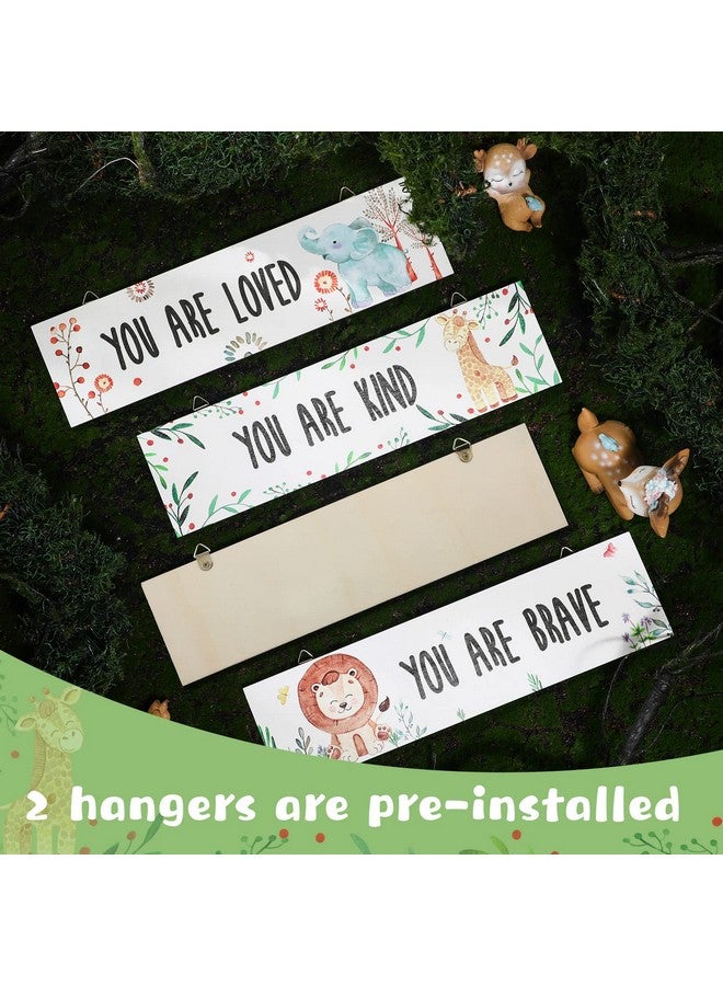 Chunful Chunful 4 Pieces Baby Nursery Decor Unframed Wall Art Bedroom Decor Motivational Inspirational Girls Room Adorable Wall Decoration with Inspirational Quotes for Boys Girls(Woodland Animal)  - Image 3
