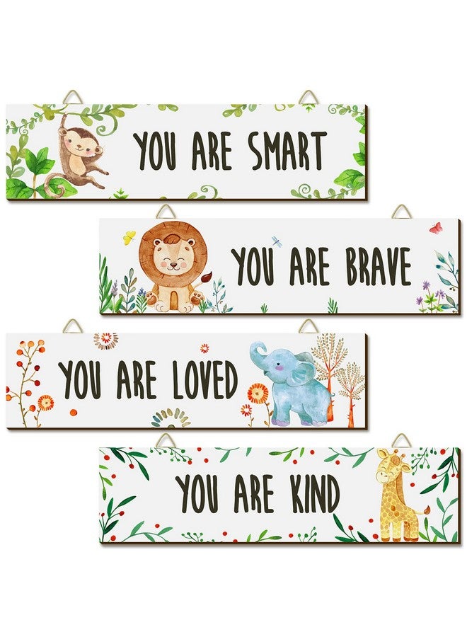 Chunful Chunful 4 Pieces Baby Nursery Decor Unframed Wall Art Bedroom Decor Motivational Inspirational Girls Room Adorable Wall Decoration with Inspirational Quotes for Boys Girls(Woodland Animal)  - Image 1