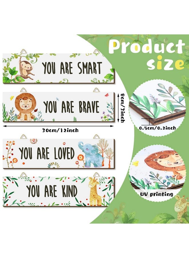 Chunful Chunful 4 Pieces Baby Nursery Decor Unframed Wall Art Bedroom Decor Motivational Inspirational Girls Room Adorable Wall Decoration with Inspirational Quotes for Boys Girls(Woodland Animal)  - Image 2