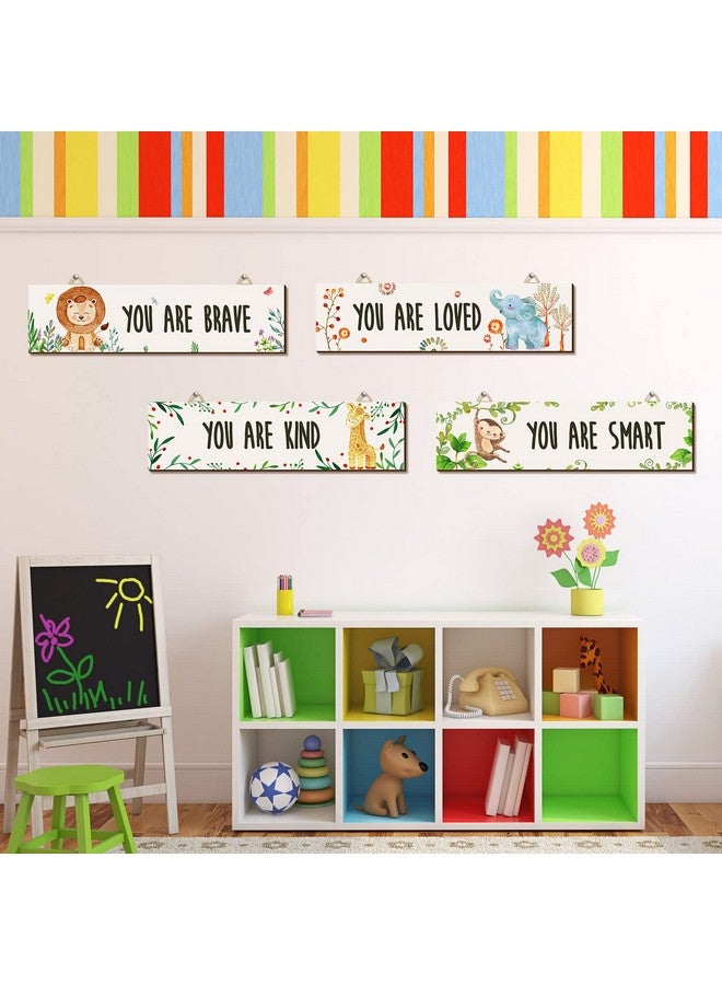 Chunful Chunful 4 Pieces Baby Nursery Decor Unframed Wall Art Bedroom Decor Motivational Inspirational Girls Room Adorable Wall Decoration with Inspirational Quotes for Boys Girls(Woodland Animal)  - Image 5