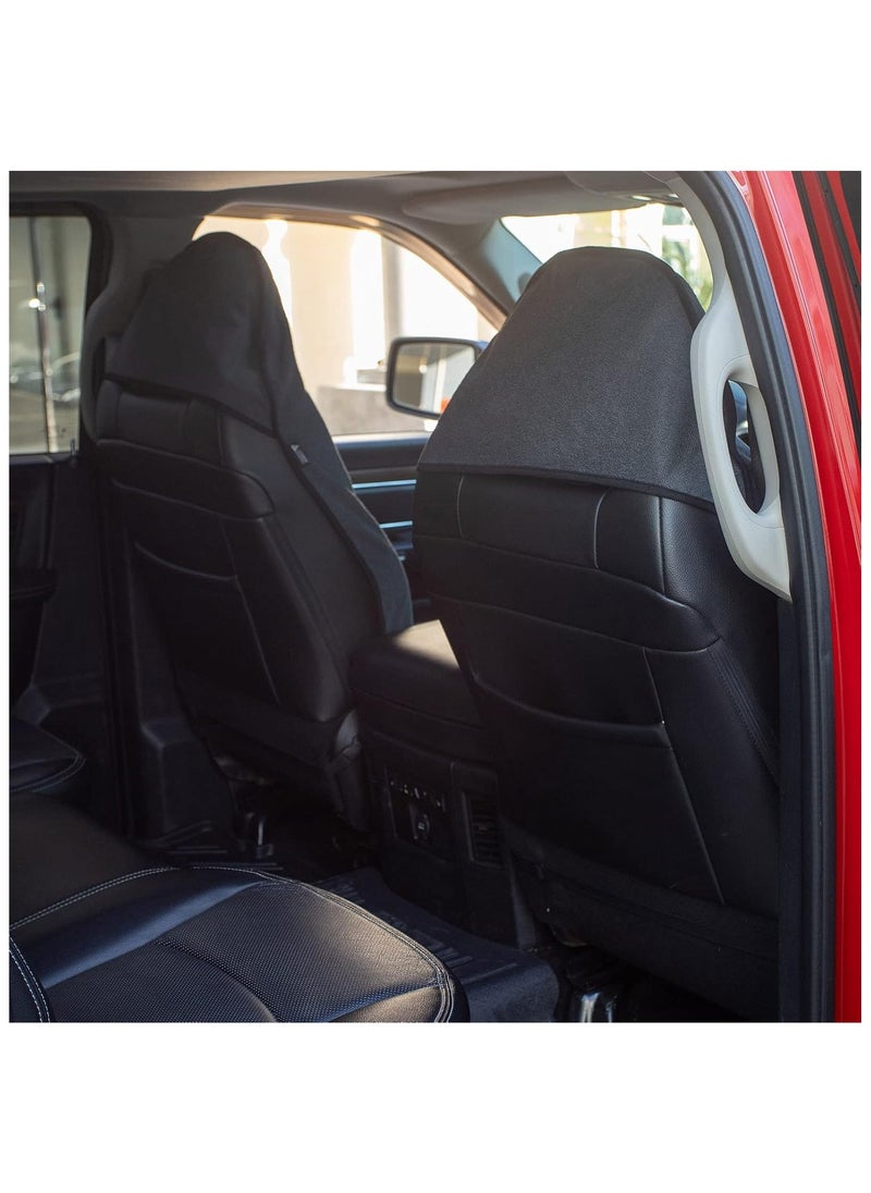 Starwell 2pcs Grey Waterproof Towel Auto Car Seat Cover Protector Machine Washable - Fit Yoga Running Crossfit Athletes Beach Swimming Outdoor Sports  - Image 2