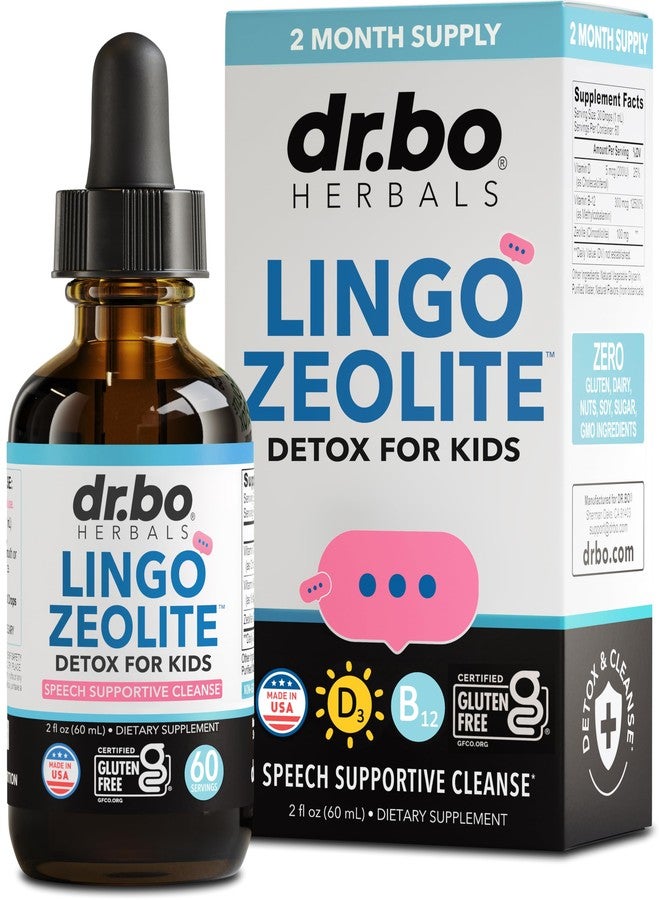 dr.bo Zeolite Detox for Kids Lingo Drops - Natural Lingo Zeolite Drops for Kids Methylated B12 & D3 Advanced Clinoptilolite - Pure Extra Clinoptilolite Leap Liquid Detox Body Cleanse Supplement Ages 3+, 2oz - Image 1