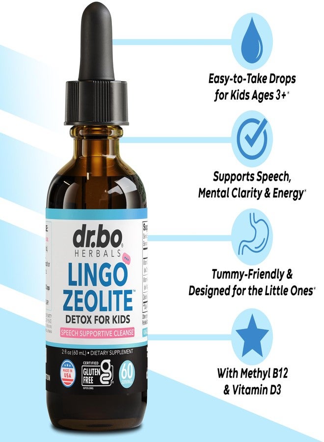 dr.bo Zeolite Detox for Kids Lingo Drops - Natural Lingo Zeolite Drops for Kids Methylated B12 & D3 Advanced Clinoptilolite - Pure Extra Clinoptilolite Leap Liquid Detox Body Cleanse Supplement Ages 3+, 2oz - Image 2