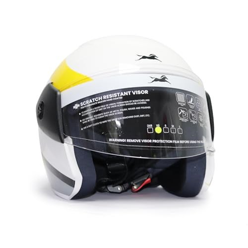 TVS Racing Kids Graphics Half face Helmet Yellow XXS - Image 4