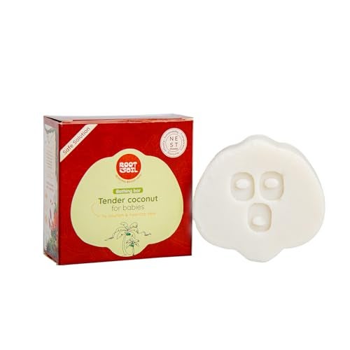ROOT and SOIL - Tender Coconut Absolute Baby Bath Bar | Gentle for Newborns & Infants | 100% Natural & Herbal | Ethically Sourced | Sulphate-Free | Cruelty-Free | Preservative-Free | - 100 Grams. - Image 1