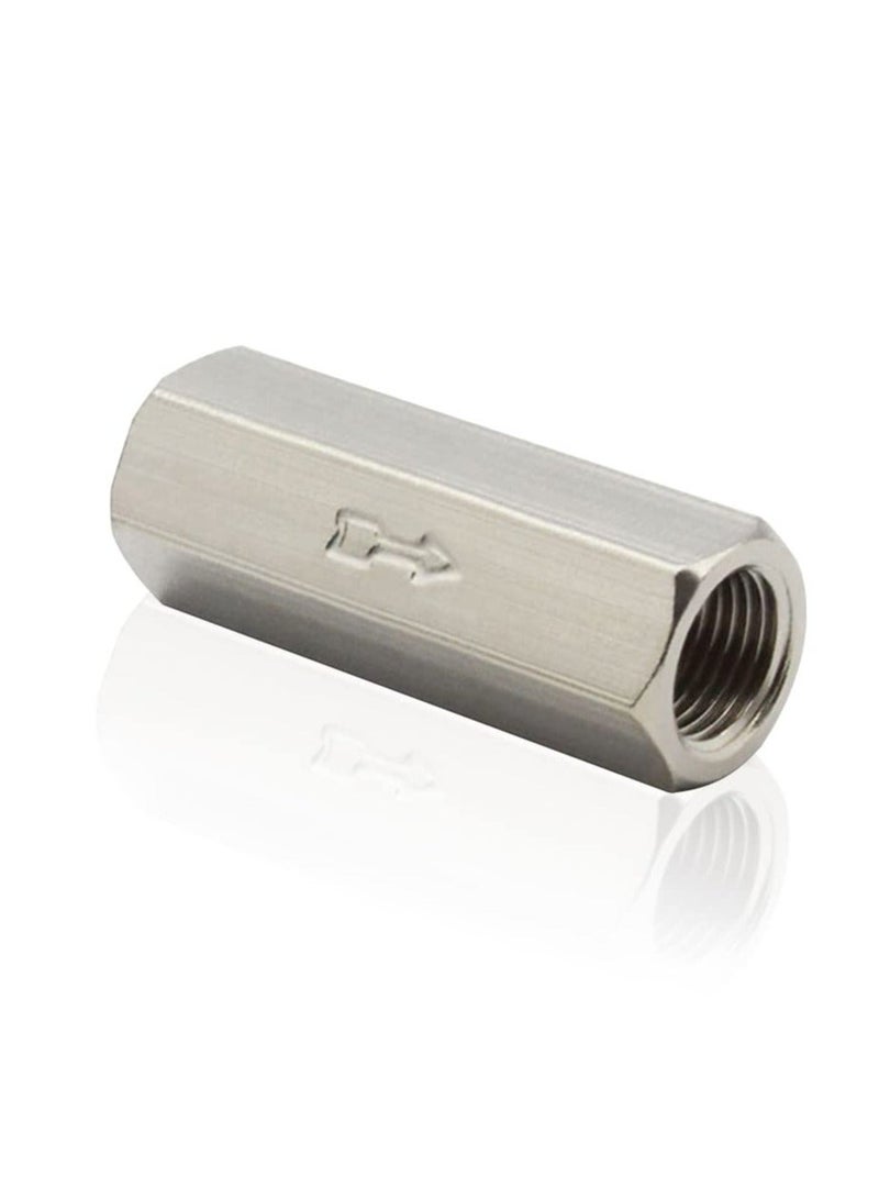 2 Pcs Air Check Valve G1/4 Inch Female Threaded Full Ports One Way Silver Water Brass Non-Return Check Valve - Image 5