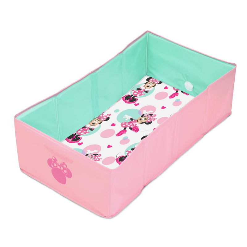 Bright Starts Disney Baby Minnie Mouse Tuckaway Toddler Folding Tub, Converts Shower to Bathtub, Folds to Store, Easy to Clean, Portable Baby Bathtub for Travel, 12M-5Y - Image 1