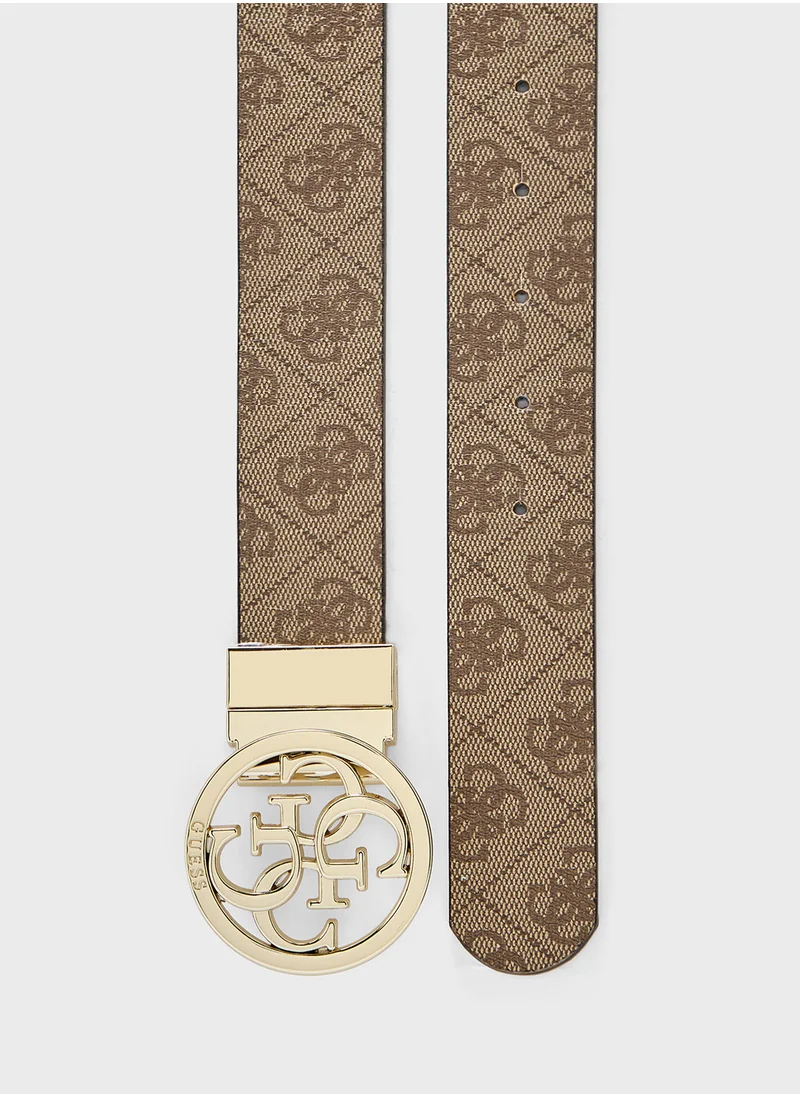 GUESS Logo Detailed None Allocated Hole  Belt