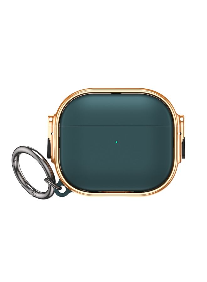 Raxoom Case Cover For AirPods Pro 2 Drop-proof Case Split Design Plating Protection Cover Rose Gold+Green