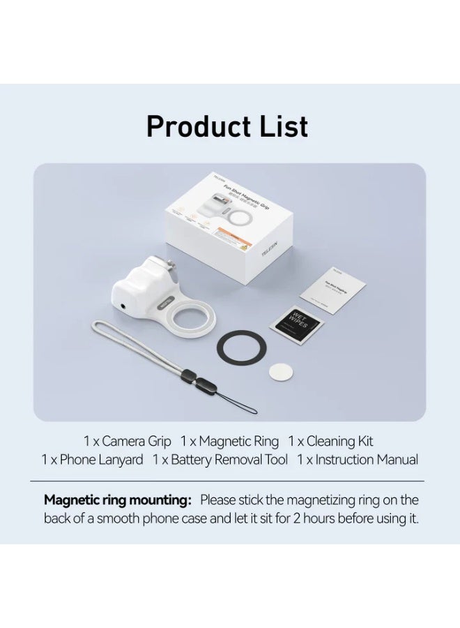 تيليسن قبضة مغناطيسية فن شوت للهاتف - أبيض - Image 5