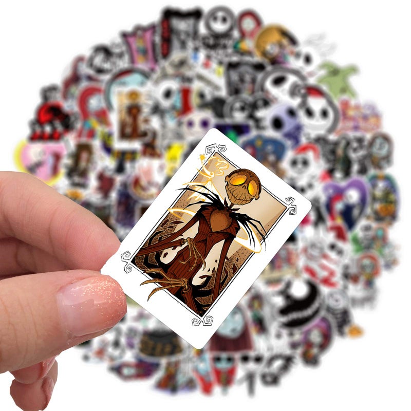 MINRAIN 100pcs The Nightmare Before Christmas Stickers for Water Bottle, Waterproof Vinyl Decal for Adult Teen Kids Laptop Skateboard Phone Travel Case Bike Guitar - Image 3