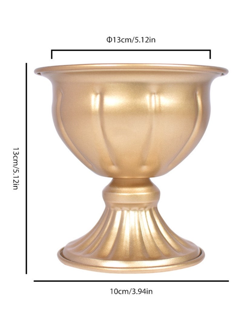 Gold Electroplated Vintage Tall Vase for Artificial Flowers and Home Decor - Image 2