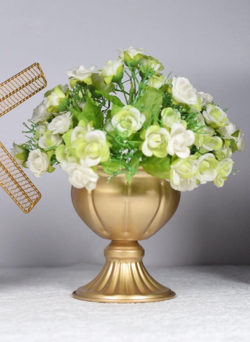Gold Electroplated Vintage Tall Vase for Artificial Flowers and Home Decor - Image 3