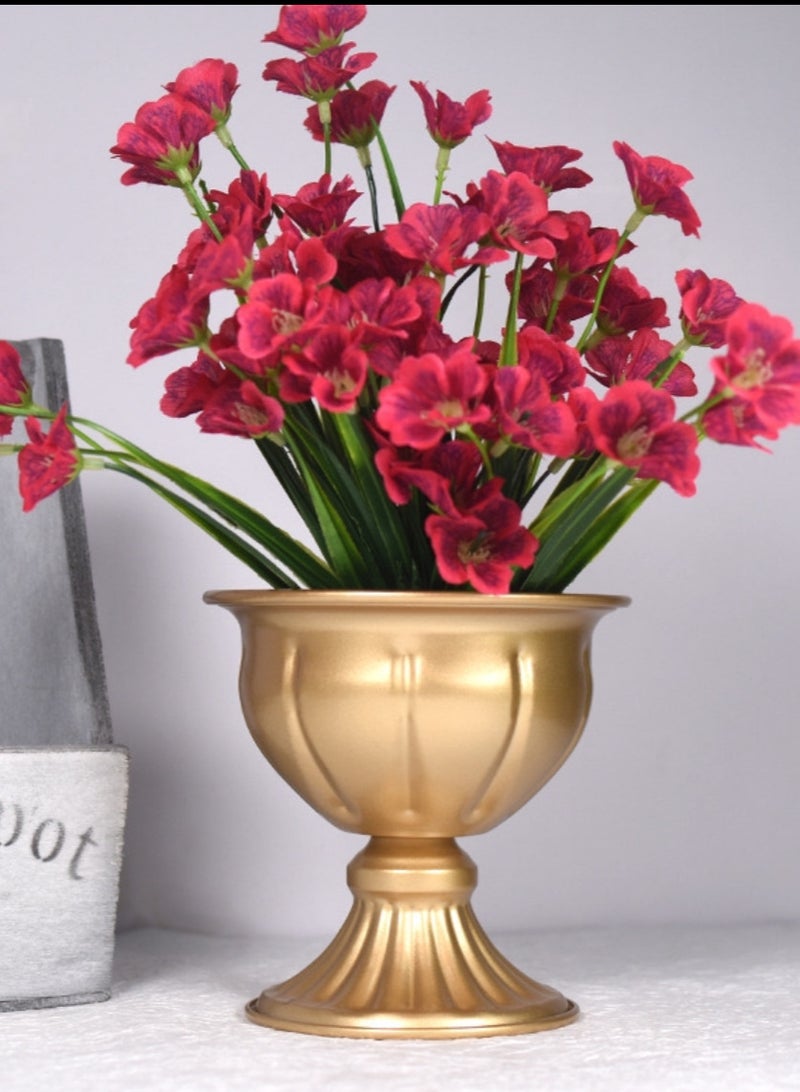 Gold Electroplated Vintage Tall Vase for Artificial Flowers and Home Decor - Image 4