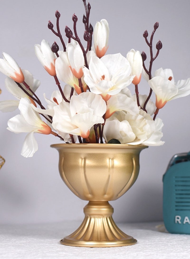 Gold Electroplated Vintage Tall Vase for Artificial Flowers and Home Decor - Image 5