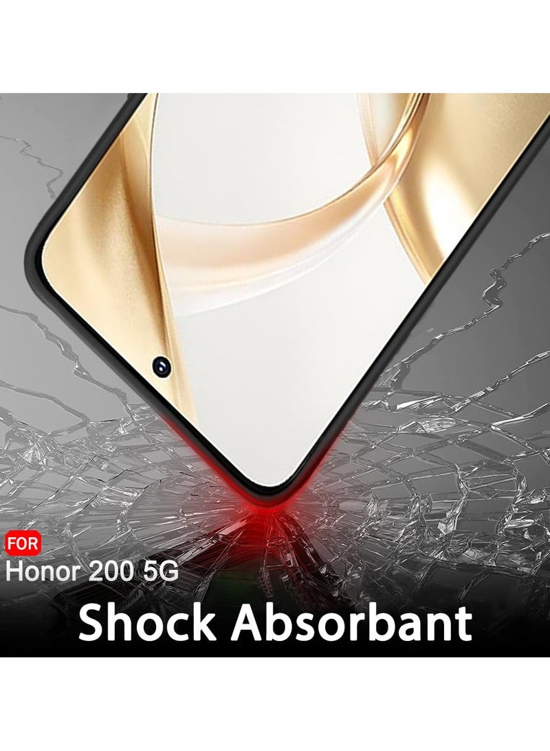 Case for Honor 200 5G Soft Flexible Slim Fit TPU Back Cover Matt Black Protective Rubber Case with Camera Protection Designed for Honor 200 - Image 5
