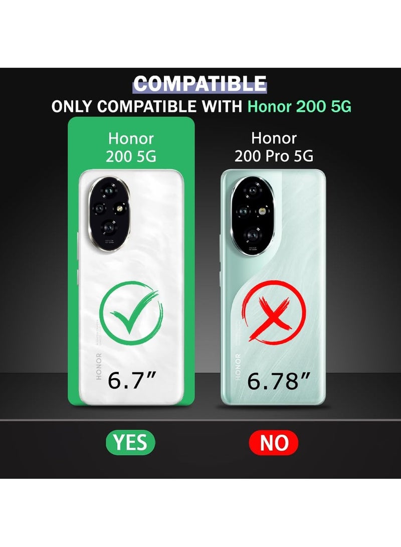 Case for Honor 200 5G Soft Flexible Slim Fit TPU Back Cover Matt Black Protective Rubber Case with Camera Protection Designed for Honor 200 - Image 2