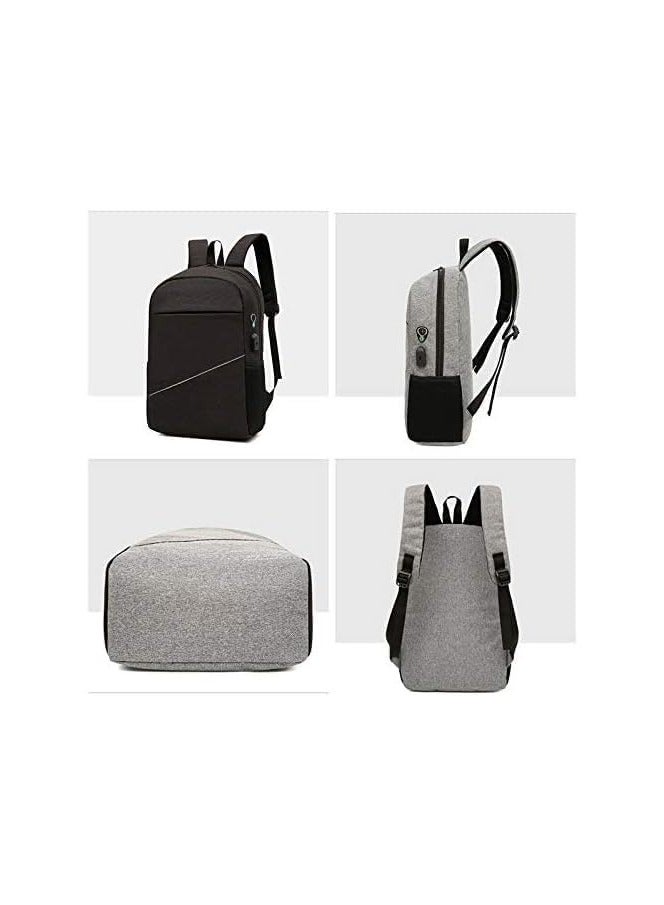 Backpack Student Fashion Backpack Three Piece Color Matching Outdoor Bag Computer with a way out USB Business Bag Shoulder Casual Matching Bag College Backpacks Leather  - Image 3